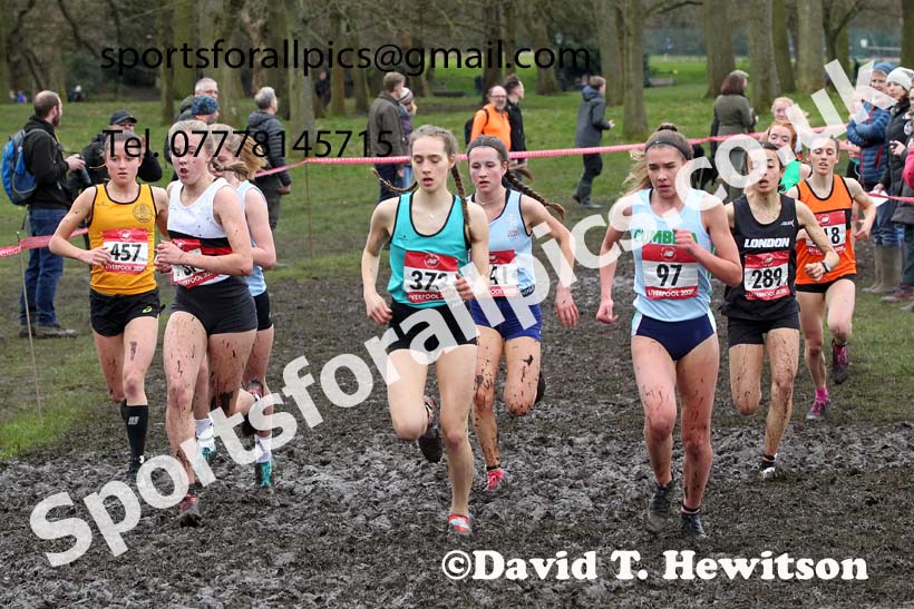 Senior girls, 2020 New Balance English Schools Champs., Sefton Park, Liverpool. Photo: David T. Hewitson/Sports for All Pics